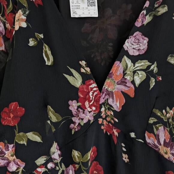 Mango MNG Floral puff-sleeve dress - Picture 11 of 12
